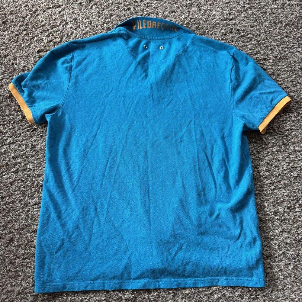 Vilebrequin Polo Shirt Mens 2XL Blue Regular Fit Pique Cotton Turtle Logo Preppy - Picture 2 of 9